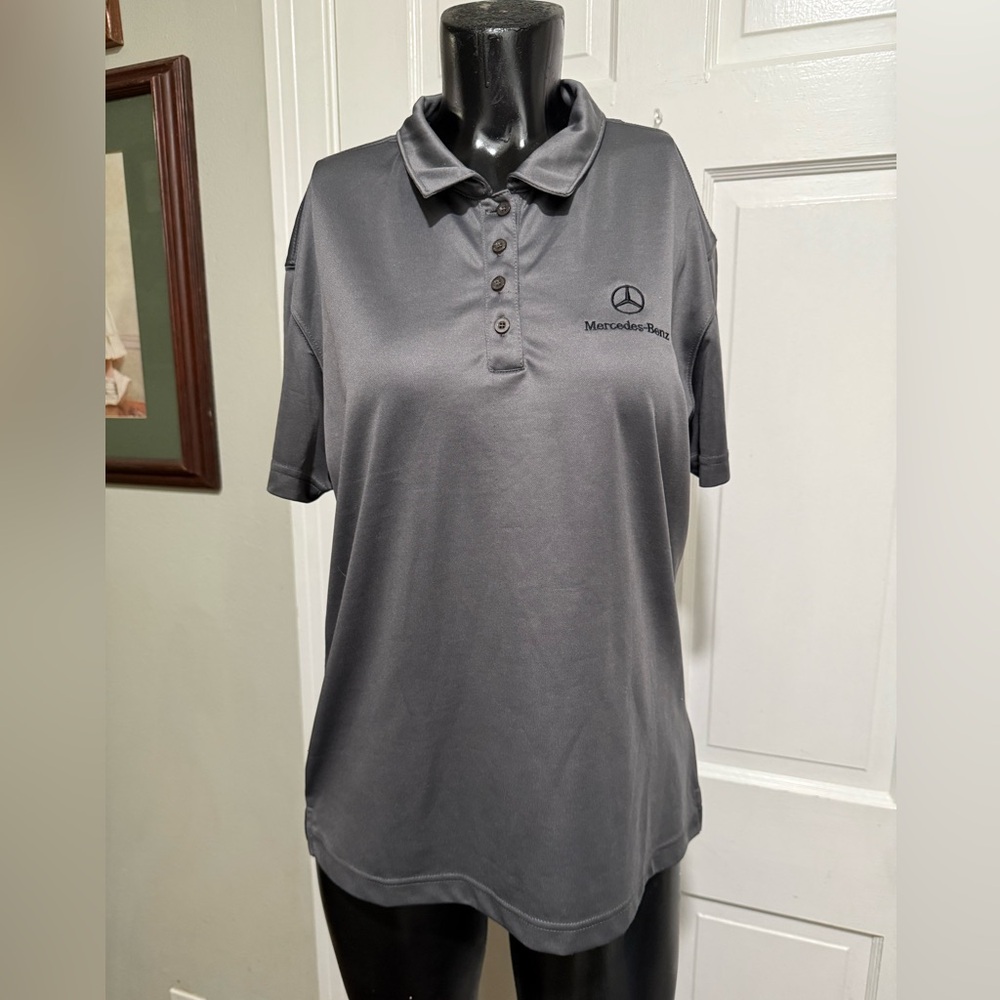 Womens Mercedes-Benz Grey Polo Shirt Size Large